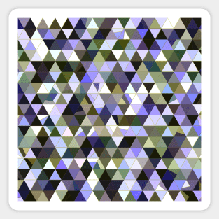 Brown, Blue, Black and White Abstract Imperfect Triangles Mosaic Sticker